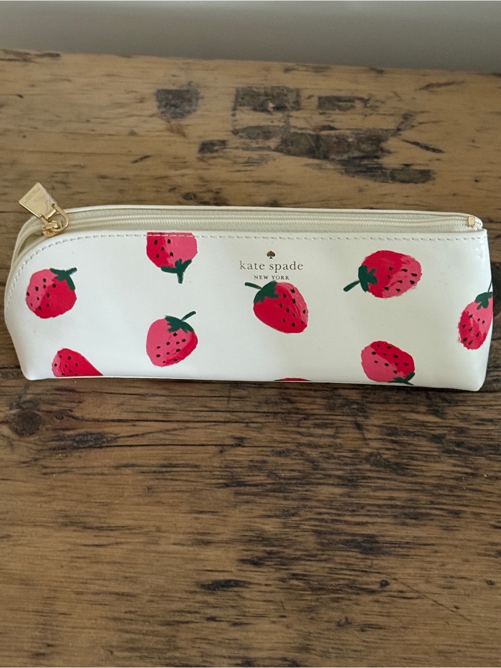 New without tags | Kate Spade New York Strawberry Print Pencil Case Cosmetic Pou